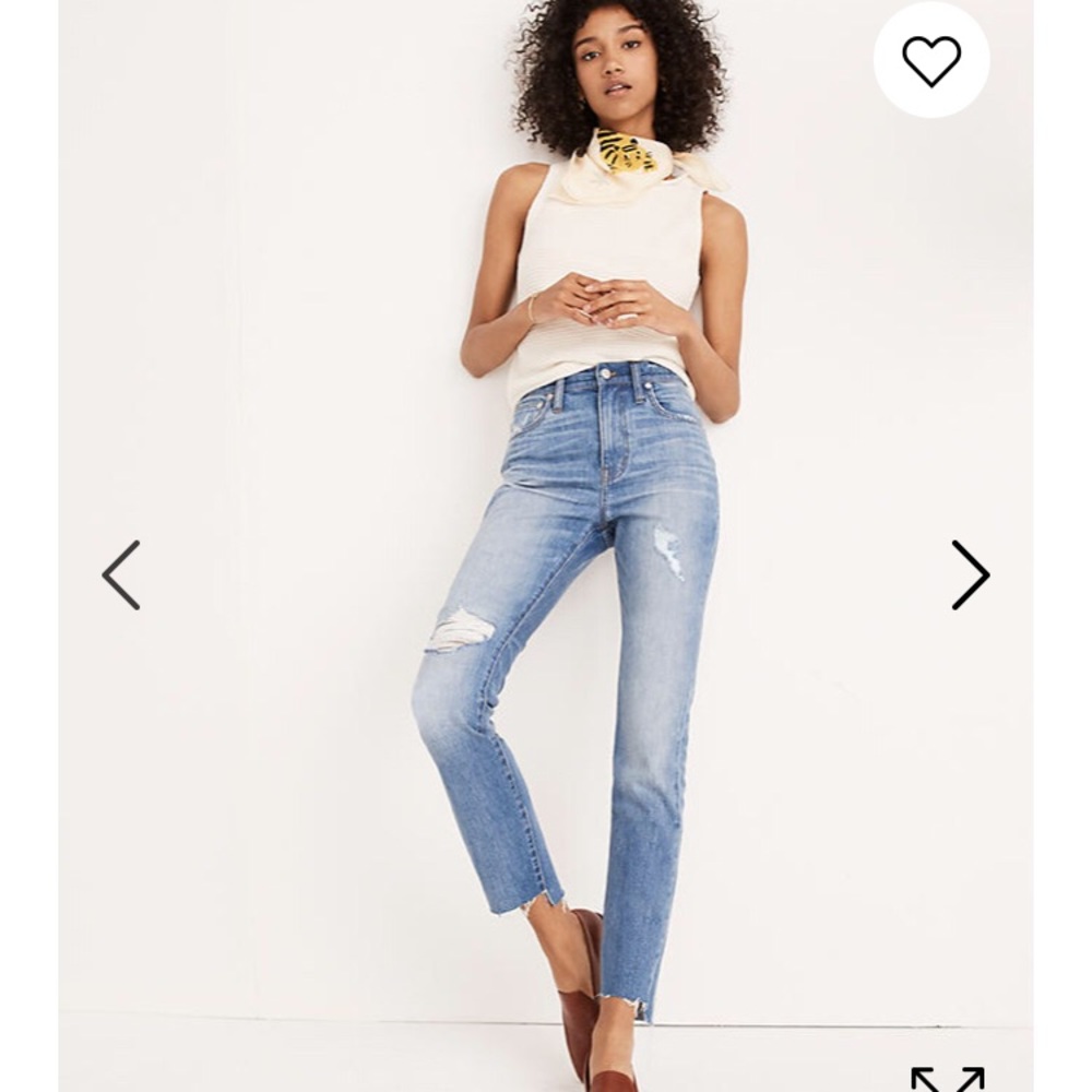 Madewell Highrise Slim Boyjean Distressed Size 28